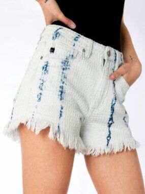 Kancan Frayed Hem Women's Tie-Dye 100% Cotton Shorts Size L
